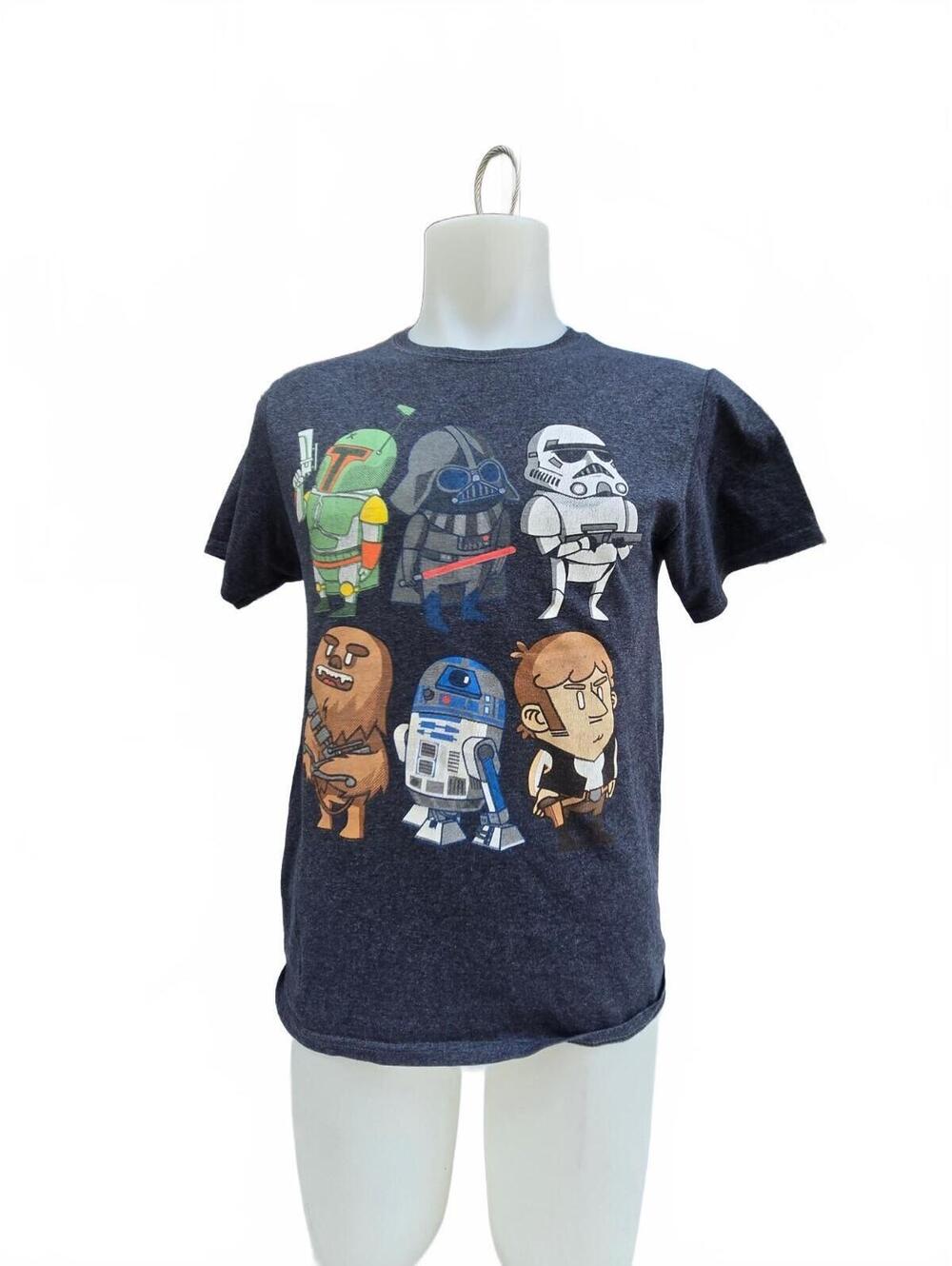 Star Wars Chibi Character Graphic Tee Dark Heather Grey Y2K Nerdcore Medium